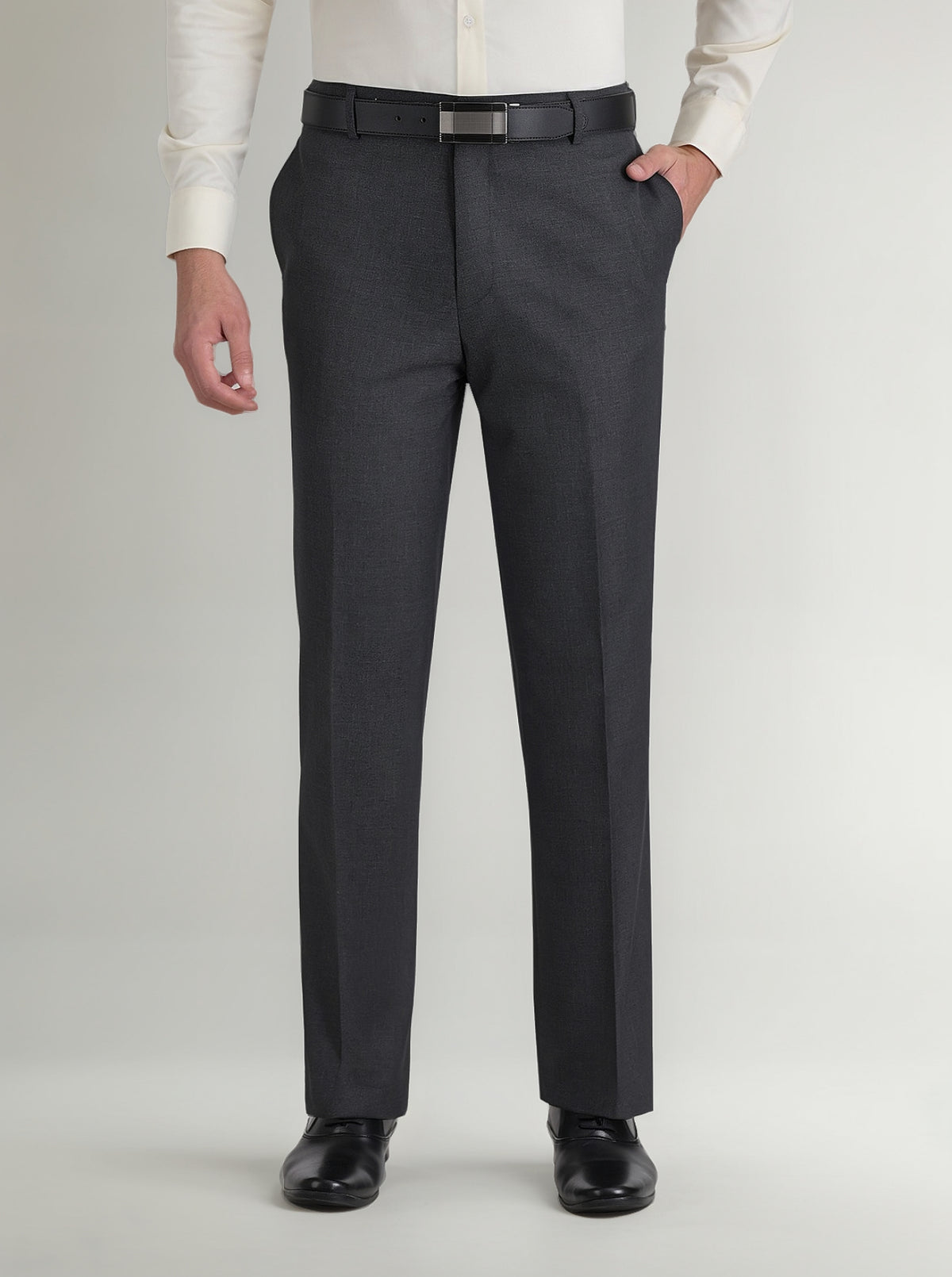 John Henry Pantalon de Vestir Comfort Fit Gris Oxford